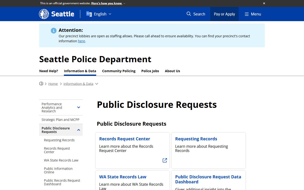 Seattle criminal history records Seattle Police Department