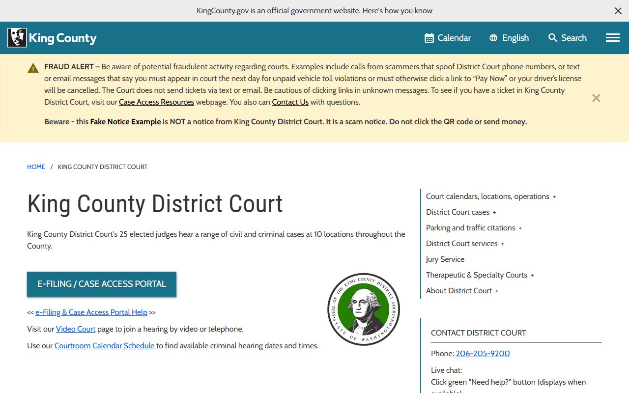 King County criminal history records