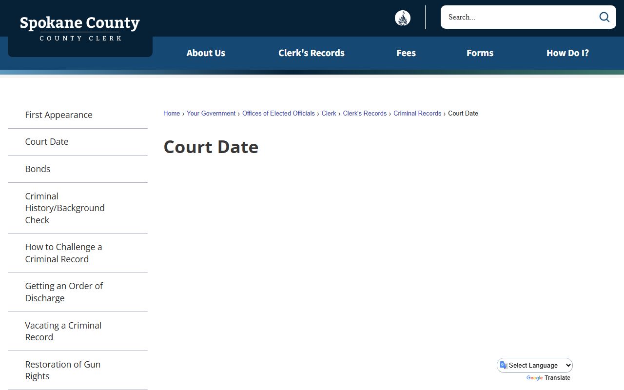 Spokane County criminal history records District Court